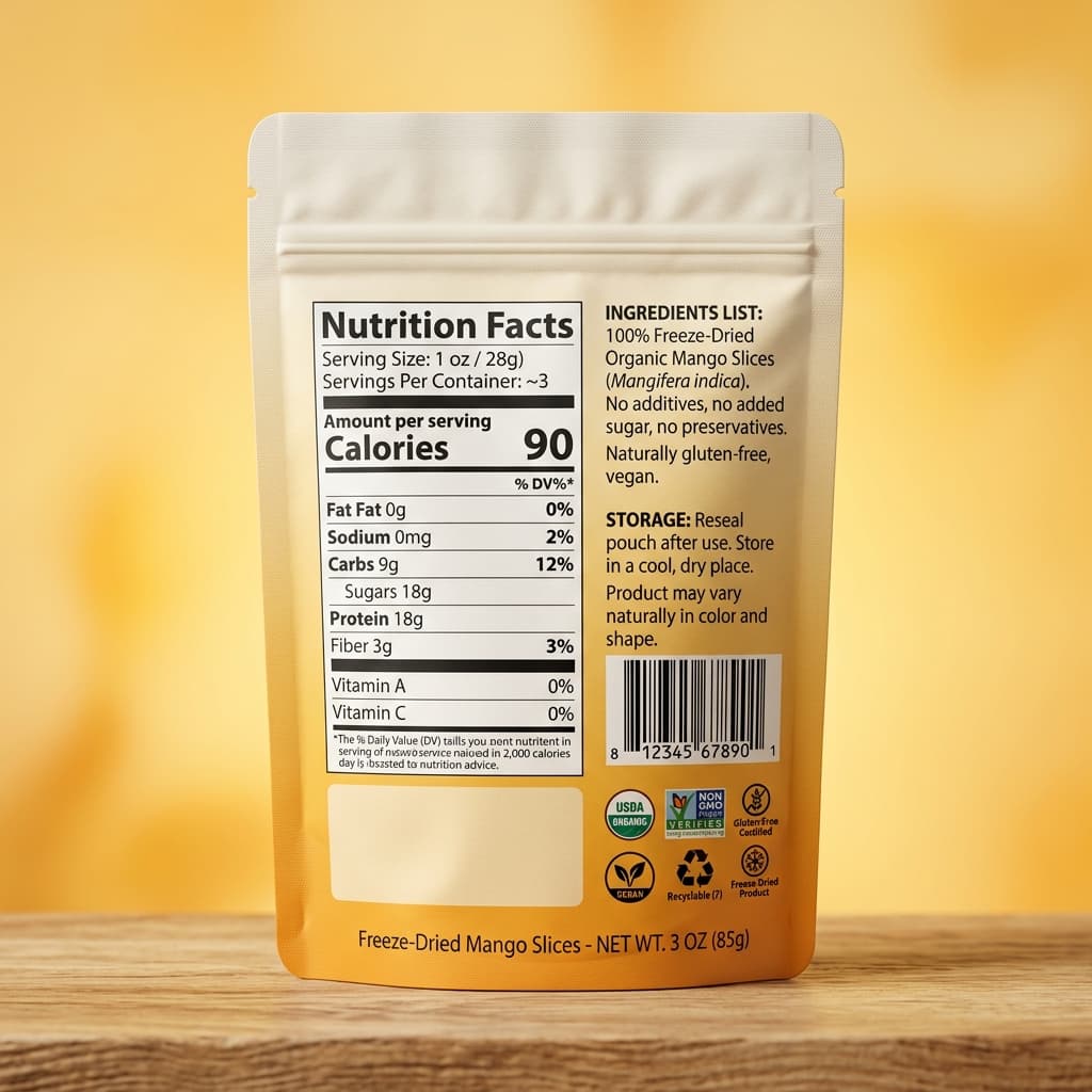 Freeze-Dried Mango Slices Back