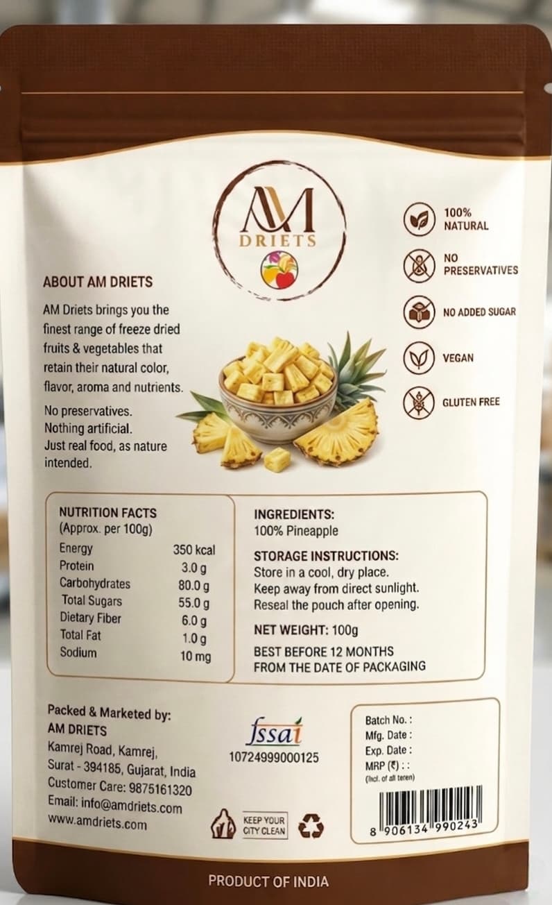 Freeze-Dried Pineapple Slices Back